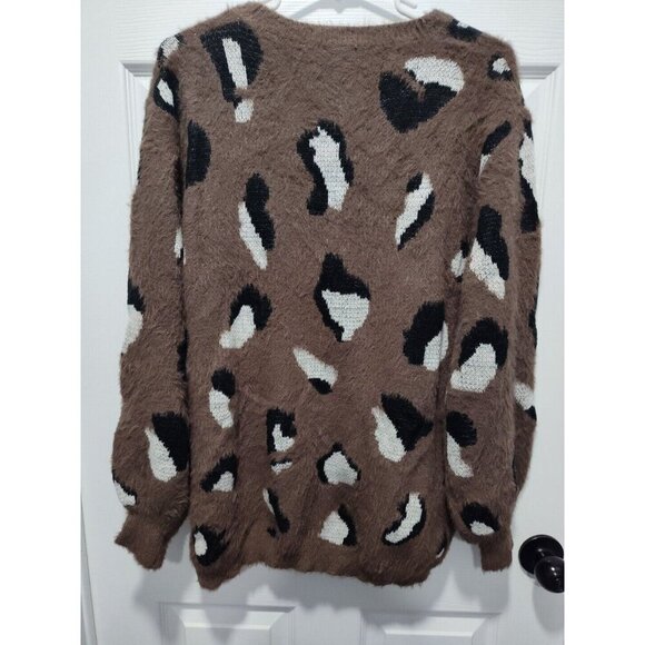 Jodifl Animal Print Pullover Sweater Size Large feels like Mohair Soft comfy - Picture 5 of 7
